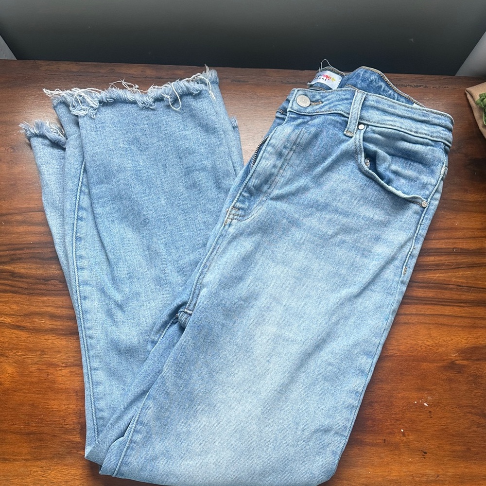 Risen Light Blue Women's Frayed Hem Jeans